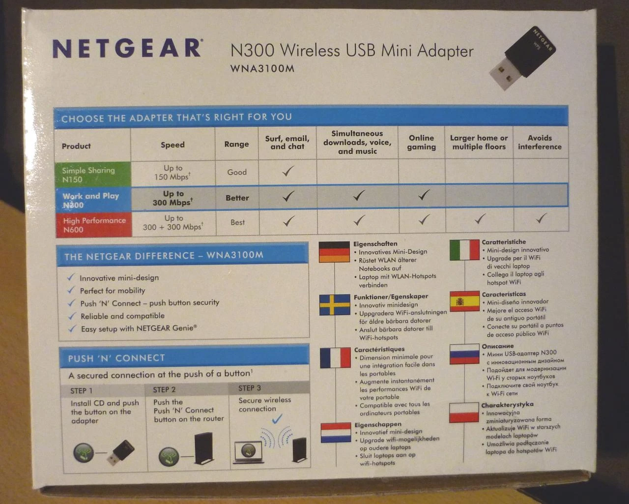 Adaptador de rede WiFi sem fio N300 USB Mini sem fio Netgear – photo 2